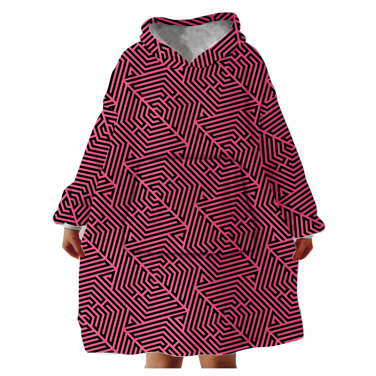 Snugglee Geo Pink Hoodie Blanket