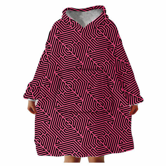 Snugglee Geo Pink Hoodie Blanket