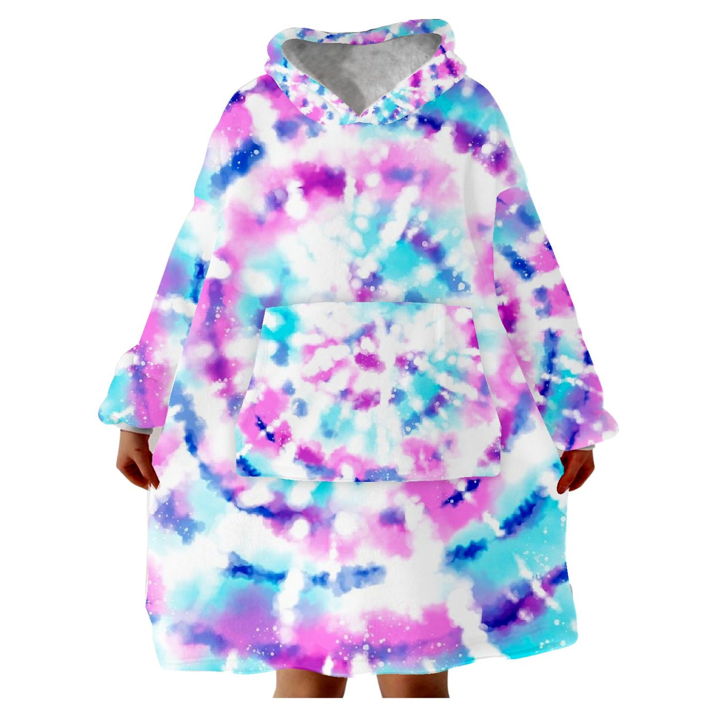 Snugglee Purple Tie Dye Hoodie Blanket
