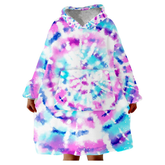 Snugglee Purple Tie Dye Hoodie Blanket