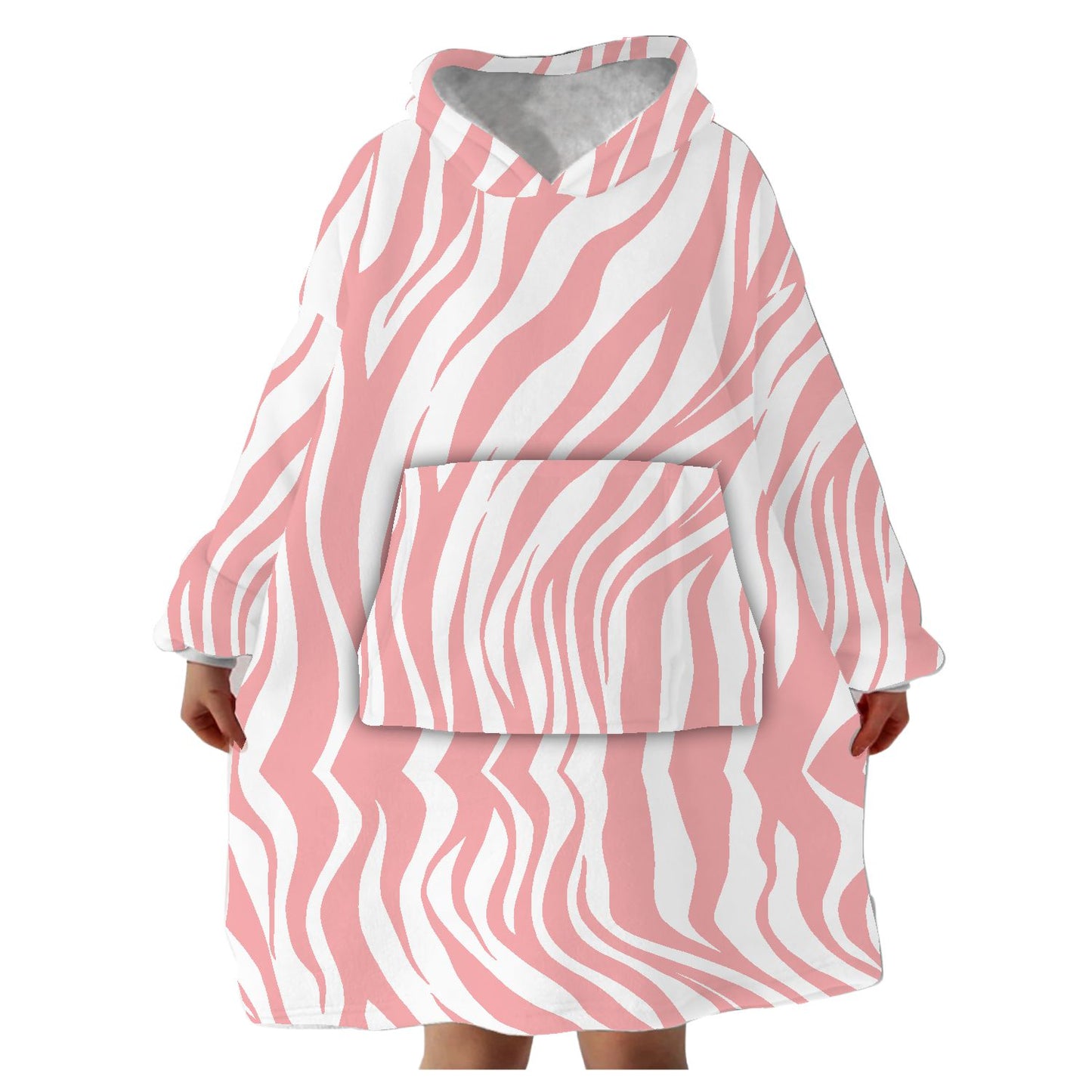 Snugglee Pink Zebra Hoodie Blanket