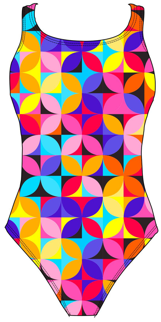 Female fastback swimsuit - Geo petals