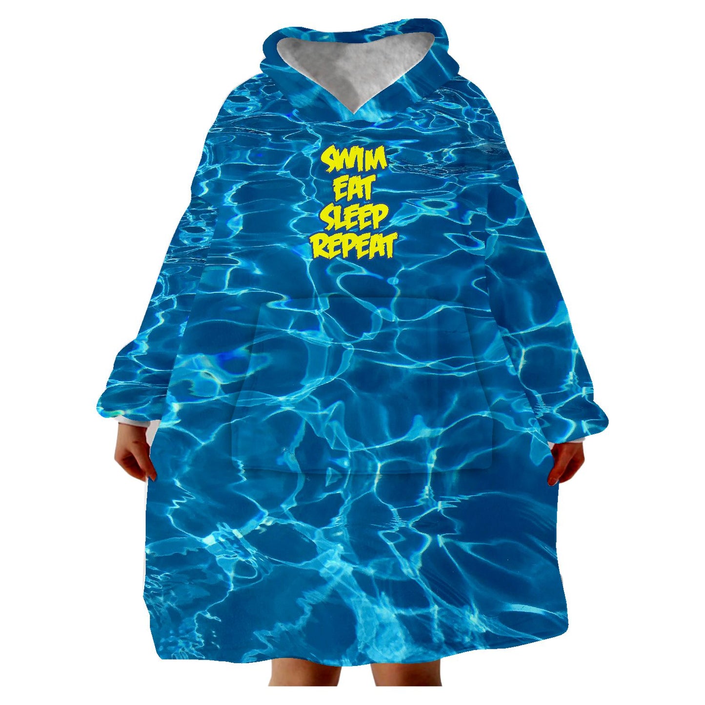 Snugglee Swim, Eat, Sleep Repeat Hoodie Blanket