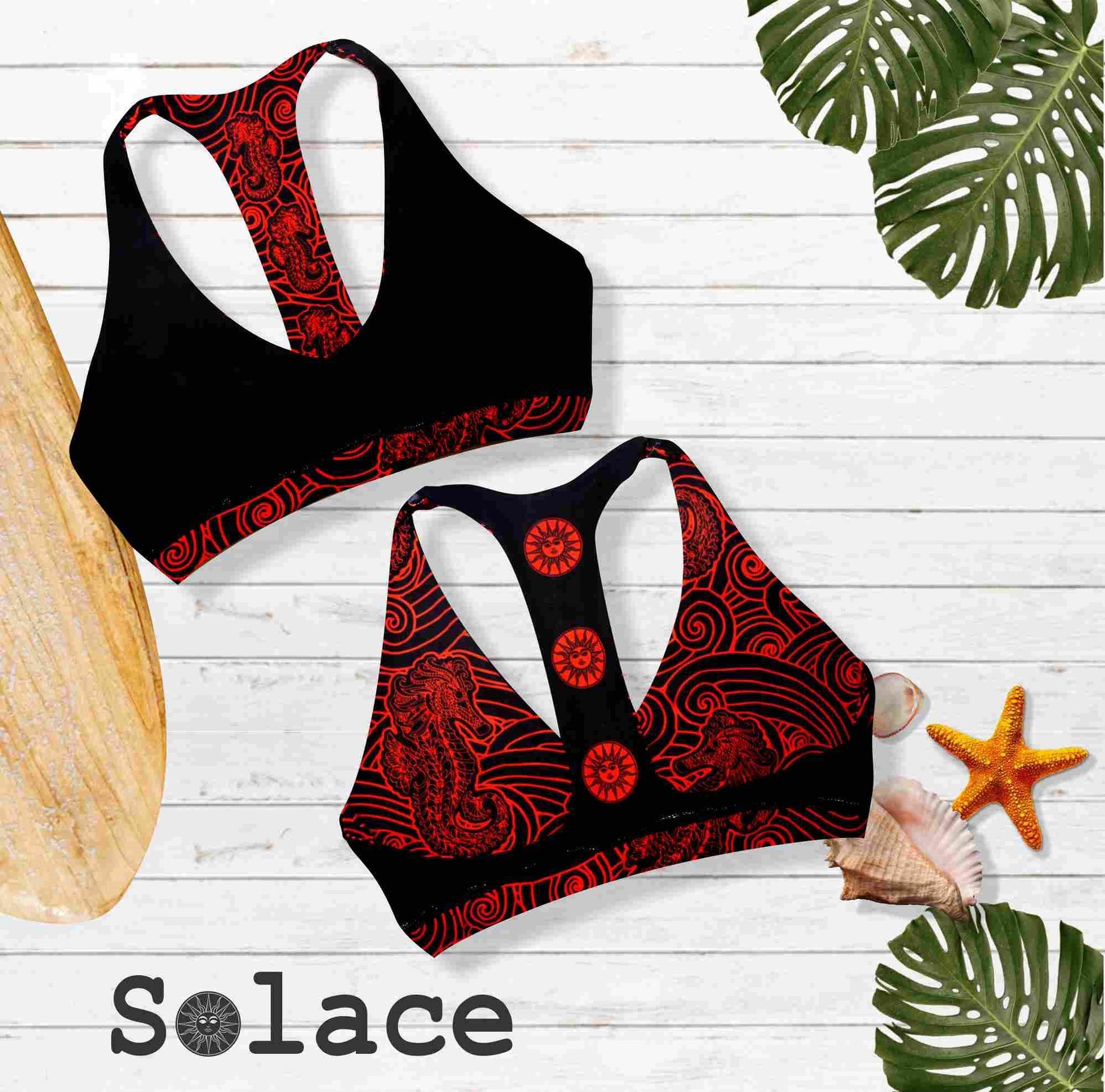 Solace Sea-horse reversible crop top