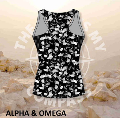 Alpha & Omega Believe trailing leaf Run Vest