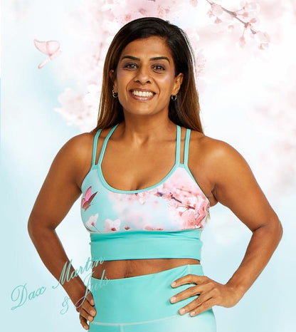 DM Originals Cherry Blossom  Anahata Active Crop Top
