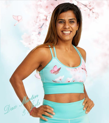 DM Originals Cherry Blossom  Anahata Active Crop Top