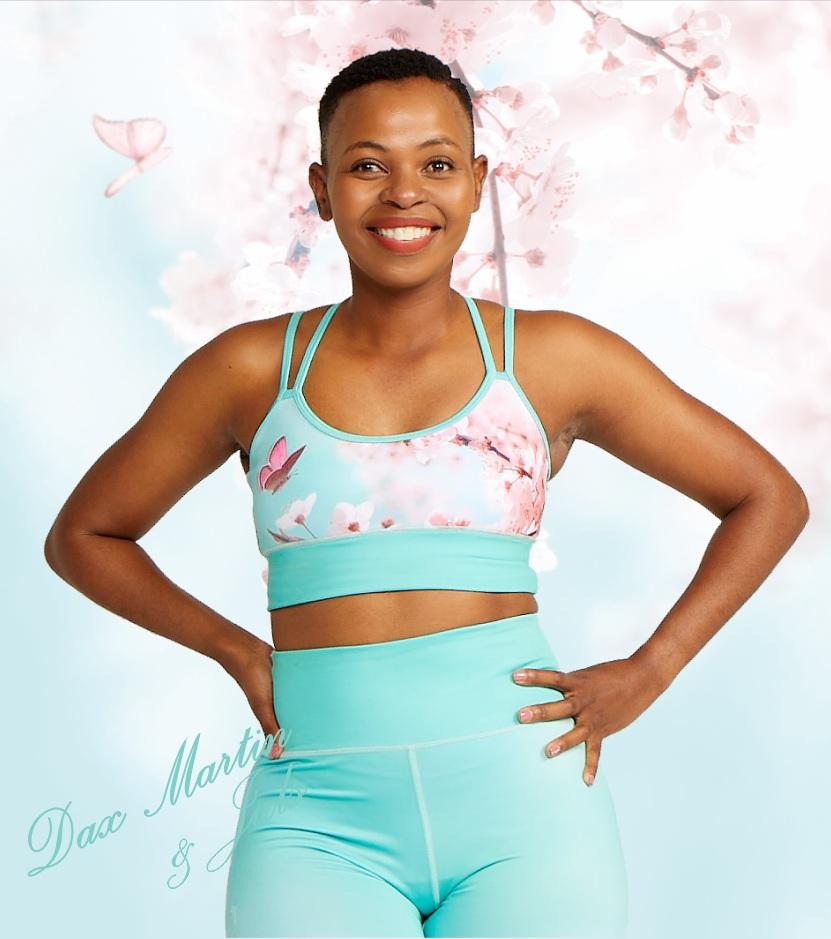 DM Originals Cherry Blossom  Anahata Active Crop Top