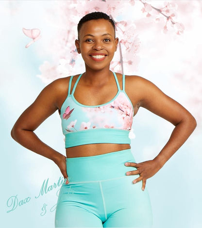 DM Originals Cherry Blossom  Anahata Active Crop Top