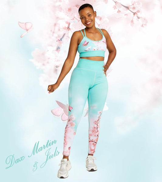 DM Originals Cherry Blossom Anahata Active Full Length Leggings