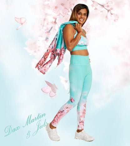 DM Originals Cherry Blossom Anahata Active Full Length Leggings