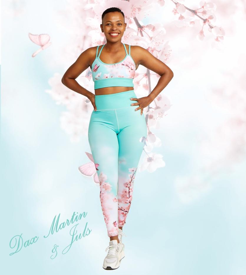 DM Originals Cherry Blossom Anahata Active Full Length Leggings