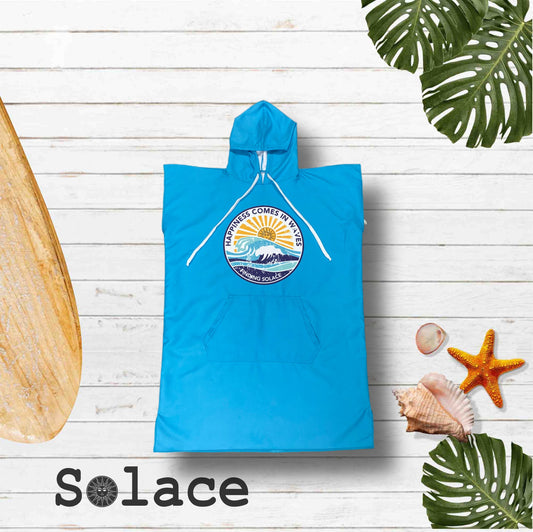 Solace Happiness comes in waves Poncho Hooded Towels