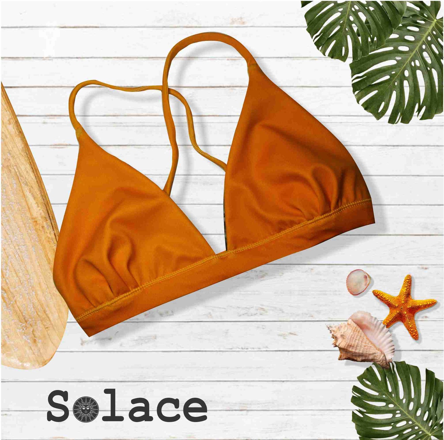 Solace Havana Reversible Halter Style X back Bikini Top