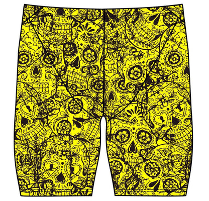 Male jammer swimsuit- Neon Mexican Skulls - DG apparel competitive swimwear lifesaving waterpolo south african flag swimwear triathlon running