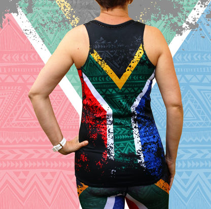 Female South African Flag running vest (2424)
