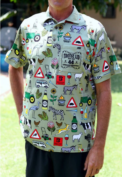 44 Suid Afrika Printed Golf Shirt (3467)