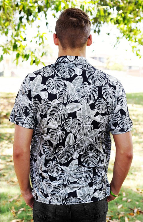 Male Tropical Paradise Printed Golf Shirt