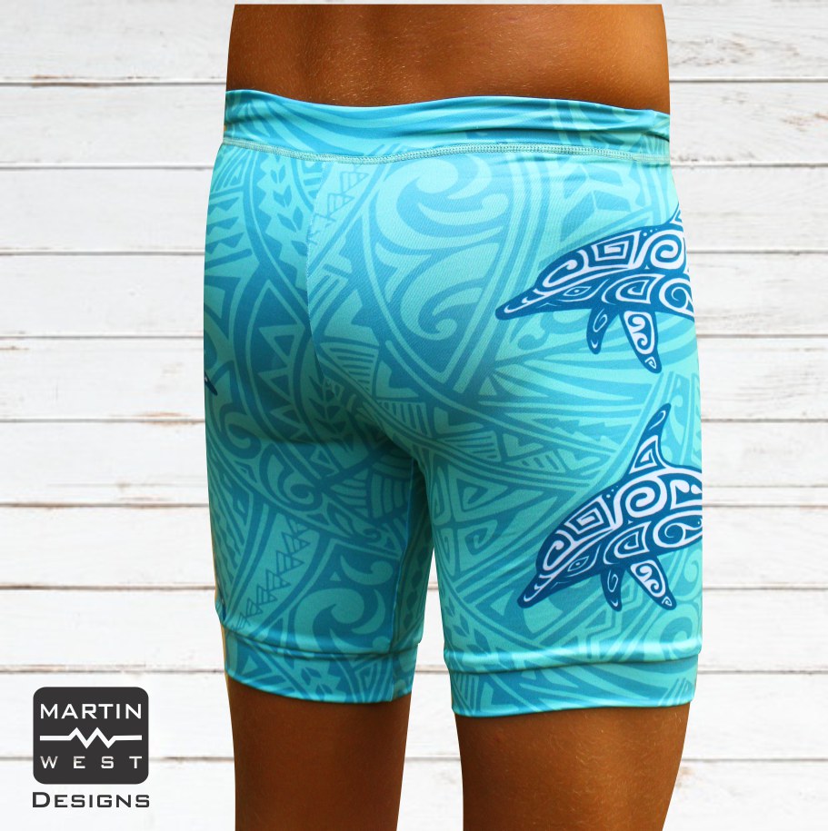 Female Tattoo Dolphin run/paddle shorts