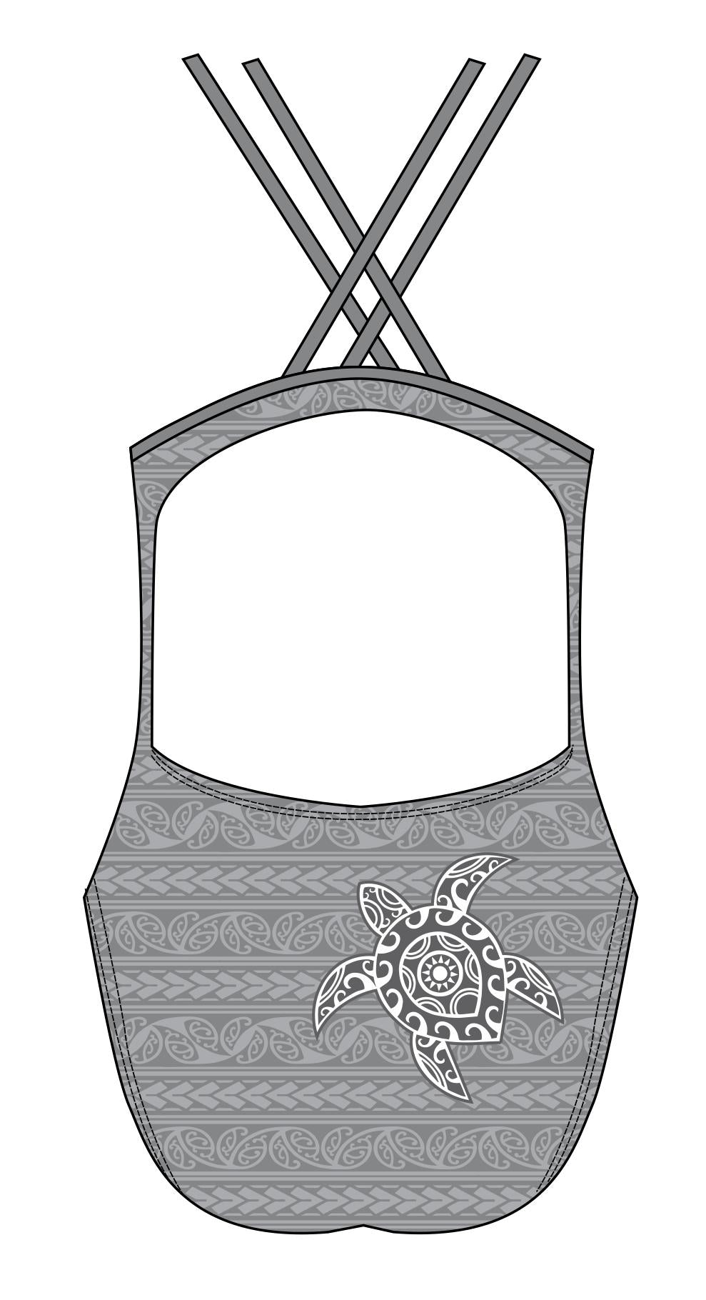 Female fastback swimsuit - Tattoo Turtle