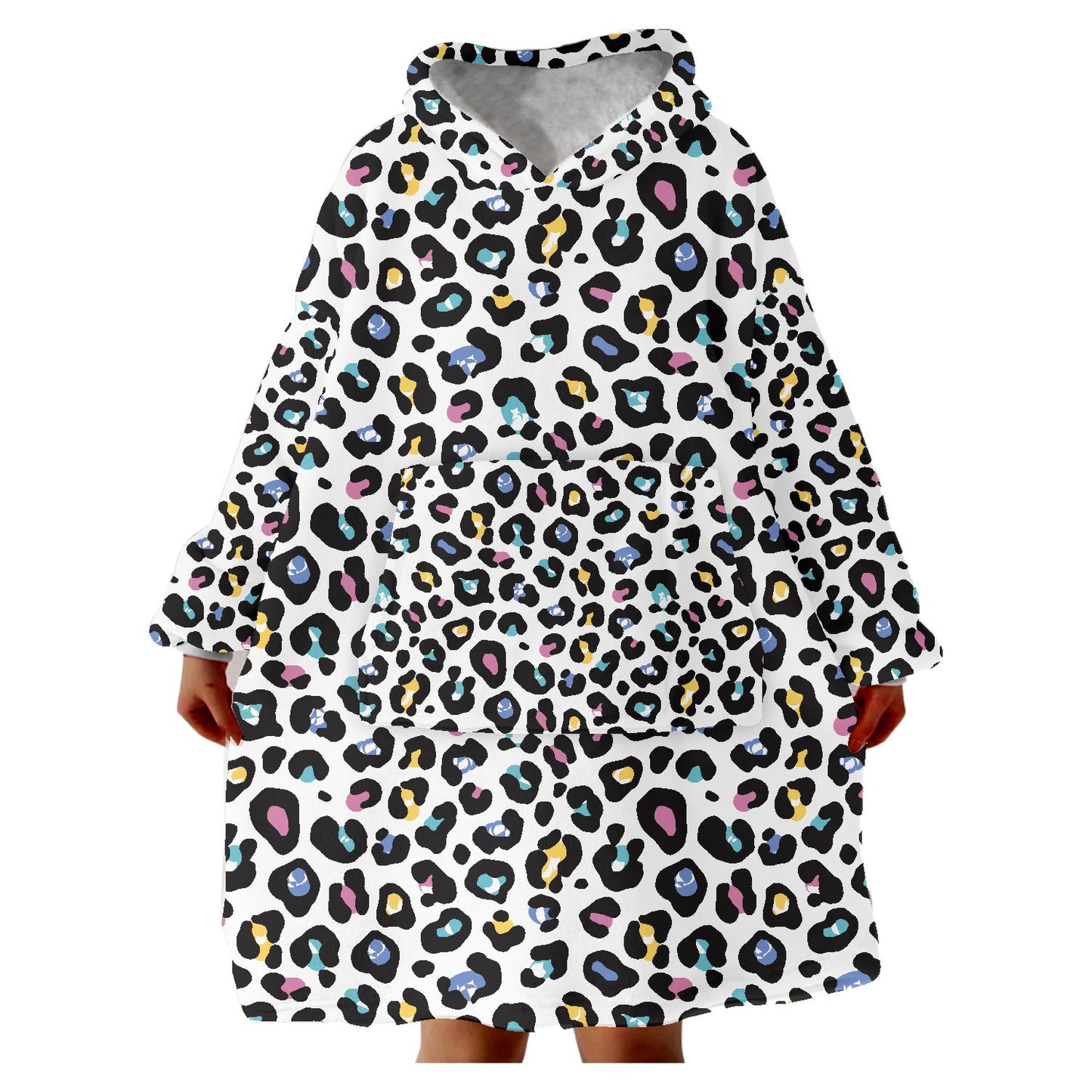 Snugglee Pastel Leopard Hoodie Blanket