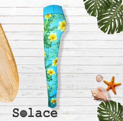 Solace Frangipani Print Full Length Leggings