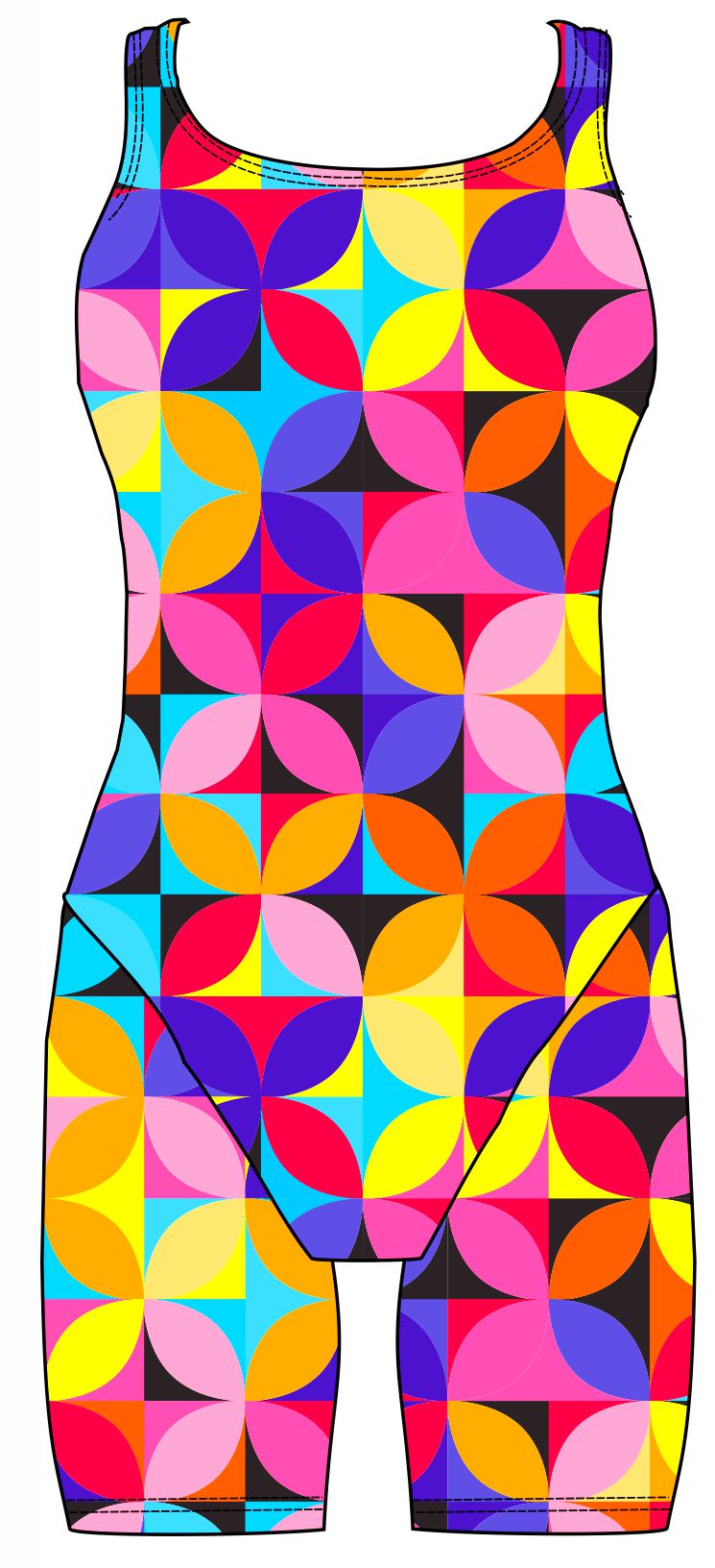 Female kneeskin swimsuit - Geo Petals