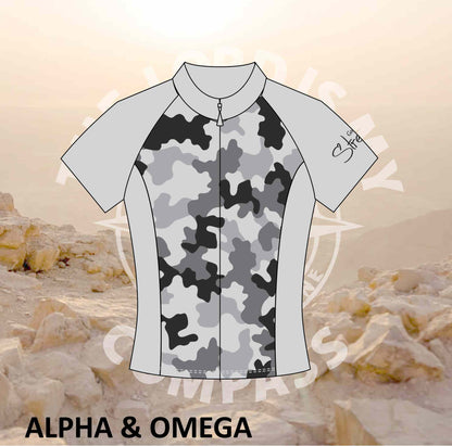 A&O  Strength Grey Camo Pro Cycling Shirt